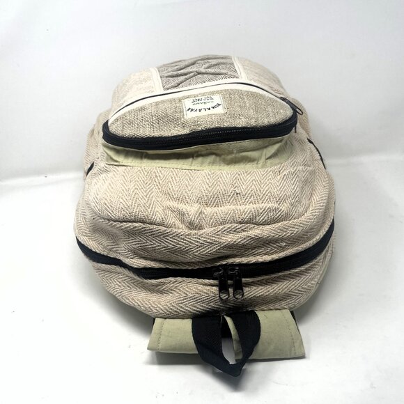 Natural Handmade Large Multi Pocket Hemp Backpack (THC FREE) main image 4
